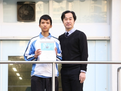 3A 曾智華於〈UNICEF HK「聆聽．一分鐘」短片比賽 2018〉榮獲初中組最佳一分鐘短片大獎（校園電視台）