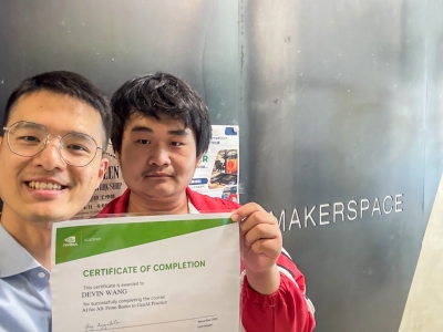 5B 王顥霖修畢〈NVIDIA：AI for All - From Basics to GenAI Practice 課程〉及榮獲證書（S.T.E.A.M）
